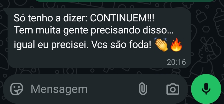 Mensagem destaque Rogério